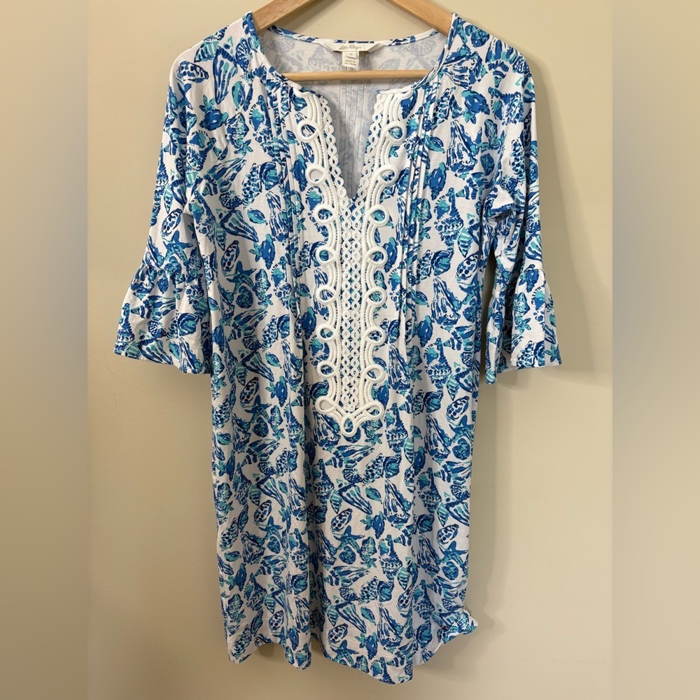 Lilly Pulitzer Krysta Tunic Dress Resort White Shell Collector Size Small